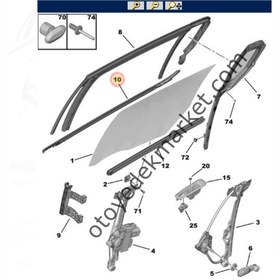 Resim Peugeot 308 (2014-2021) Sağ Arka Cam Dış Sıyırıcı Fitili (Orijinal) 