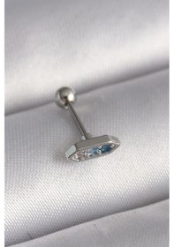 Resim Çelik Gümüş Renk Zirkon Taşlı Tragus Piercing Altın 79476884 