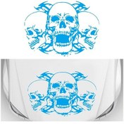 Resim Sones D-923 Üç Kafatası Desen Araba Modifiye Dekoratif Etiket Mavi 