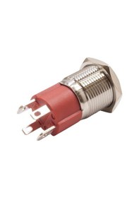 Resim Motorobit 16D-G1-C 16Mm Çıkık Yaylı Işıklı Power Metal Buton - Yeşil 