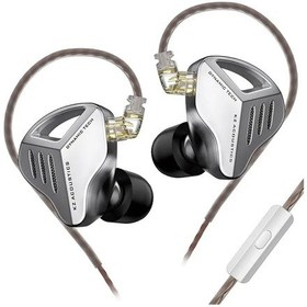 Resim Kz Zvx Kulaklık Dinamik Hıfı Bas Kulak Monitör Kulaklıklar Spor Gürültü İptal Zvx Silver Mıc 