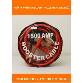 Resim Letsii 1500 Amper Yüksek Akım Kamyon Için Akü Takviye Kablosu 2.3m 