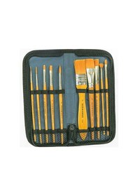 Resim Daler Rowney Sımply Akrılık Boya Çantalı Fırça Set 10 Lu 