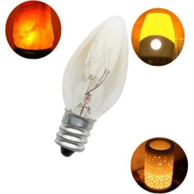 Resim 7W Seffaf Tuz Lambasi Ampulu - Gece Lambasi (2 Adet) Seffaf Parfüm Ampul E14 Duy 