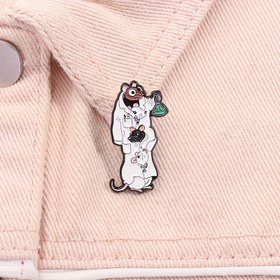 Resim OPPRYN 1/2 adet Bilim Laboratuvarı Fare Broş Pinleri Komik Kimya Laboratuvarı Broş Metal Yıldızlar Sırt Çantası Yaka Yıldızı 