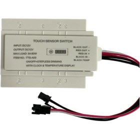 Resim 12 Volt Dokunmatik Touch Ayna Arkası Sensör Saat Termometre Beyaz 