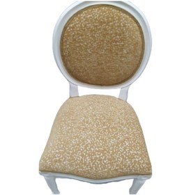 Resim Bengimobilya Sandalye Madalyon Kayın Torna Ayak Parlak Beyaz Boya Kalite Keten (501868078) 