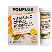 Resim YOUPLUS C Vitamini Çinko Propolis Efervesan 20 Tablet 