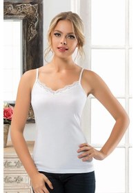 Resim Anıt V Yaka Dantelli Atlet 2809 - Siyah 