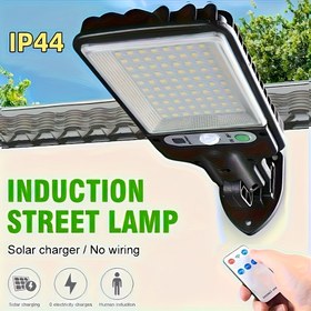 Resim 1 Adet 80LED Güneş Enerjili Akıllı İskeletli Işık, Süper Parlak Projektör, 3 Fonksiyon Modlu Hareket Sensörlü Kızılötesi Algıcıyla Duvara Monte Aplikasyon, Şık Çevre Dış Mekan Yarım-Gömme Montajlı Lamba, Modern Bahçe ve Avize Tipi İskelenin Harici Kapalı, Çitlerdeki Banyo Odalarının Ortasındaki Tavanlar için, İstihdam Alanları ile ilişkili aydınlatma 