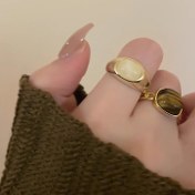 Resim Kadınlar İçin Vintage Açık Yüzük - Şık Doğal Taş Takı, Minimalist Günlük ve Resmi Kullanım, Yıl Boyu Nötr Renk Aksesuar, Doğum Günü, Yıldönümü, Günlük Kıyafetler için Çok Yönlü Moda Parçası, Hediye Fikri, Zarif Tasarım, Yüksek Kalite Mücevher, Mücevher Tutkunları 