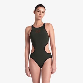 Resim Arena One Biglogo Kadın Siyah Yüzücü Mayosu 