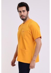 Resim Zarf Yaka Erkek Tek Üst - 09 Hardal-6349 
