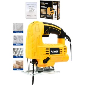 Resim Power Black Profesyonel Lazerli Metal Şanzıman 6 Kademe Devir ve Pandül Ayarlı Dekupaj Testere Çantalı 
