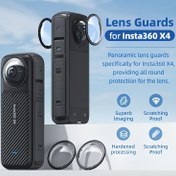 Resim Insta360 X4 Panoramik Lens Koruyucu - Tam Yuvarlak Koruma için Akrilik Çizilmeye Karşı Dayanıklı Sert Koruyucu, Insta360 X4 Kamera ile Uyumlu, Siyah Dokulu Tasarım 