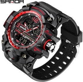 Resim Hanyang Siyah Kırmızı 3133 Sanda G Tarzı Yeni Erkekler Izle 50 M Su Geçirmez Şok Spor Askeri Kuvars Erkek Dijital Kol Saati Reloj De Hombre (Yurt Dışından) 