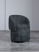 Resim Form Bazalı Tekerlek Ayaklı Hafif Nubuk Kumaş Sırtlı-sırtsız Puf - Renk Seçenekli 2 