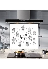 Resim Decorita Free Hugs | Cam Ocak Arkası Koruyucu | 52cm x 60cm 