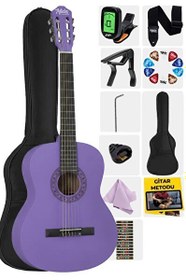 Resim Midex CG-270PRP Mor Renk Klasik Gitar 4/4 Yetişkin Boy Sap Ayarlı Full Set 