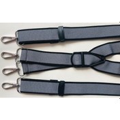 Resim Kancalı Gri Kenarları Siyah İnce Çizgili Pantolon Askısı 4 Kancal 