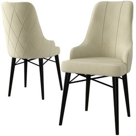 Resim Canisa Concept Neta Serisi, 1.sınıf Babyface Kumaş ,siyah Gürgen Ayak, 1 Adet Krem Mutfak Sandalyesi Sandalye Krem Ayaklar Siyah 