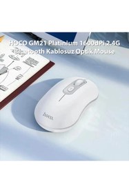 Resim YAMAN MARKET HOCO GM21 Platinium 1600dPi 2.4G Bluetooth Kablosuz Optik Mouse-(5775) - LZFT7888-5394 
