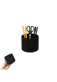 Resim Özel 3d Baskı Ayrılabilir 4 Bölmeli Kalemlik Masa Vb. Kalemliği Çapı: 8,5 Cm X Yükseklik: 8 Cm Siyah 