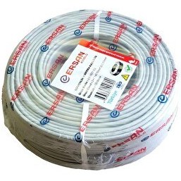 Resim Ersan Kablo 2+1 0.50MM Cu Bakır 100 Metre Güvenlik Kamera Kablosu 