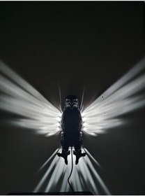 Resim 3d Baskı Realistik Kartal Figürlü Led Duvar Lambası Siyah Dekoratif Işıklı Duvar Lambası Siyah 