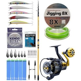 Resim Yekoutdoor Yüksek Performans Shimano Kamış Beastmaster Fx Surf Tele 4,25m 200g 6pc&okuma Salina 8000a Olta Makinesi 1 Adet 