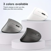 Resim HXSJ yeni çift modlu 2.4G kablosuz fare, 6 düğme, renkli arka ışık, şarj edilebilir ergonomik dikey optik fare ofis ve ev kullanımı için uygun 