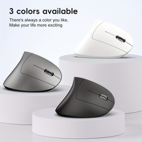 Resim HXSJ yeni çift modlu 2.4G kablosuz fare, 6 düğme, renkli arka ışık, şarj edilebilir ergonomik dikey optik fare ofis ve ev kullanımı için uygun 