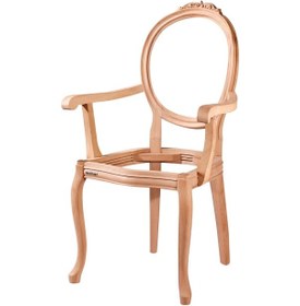 Resim Masifart Florenti Madalyon Oymalı Kollu Sandalye Cilasız Ham Ham 