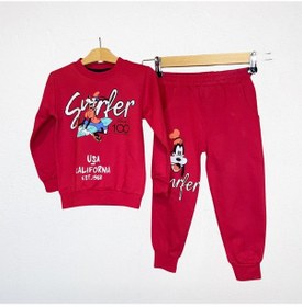 Resim Disney Surfer Goofy Çocuk Eşofman Takımı Kırmızı Kırmızı 