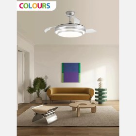 Resim Colours Stars Sirius 36 Inch Tavan Vantilatörü Gri LED Aydınlatmalı Çocuk Odası İçin Modern Tasarım 
