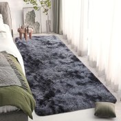 Resim 1 adet Bağcıklı Boyalı Yumuşak Peluş Alan Halısı, Modern Lüks Peluşlu Halı, Su Emici, Kaymaz ve ..., Oturma Odası ve Yatak Odası için İdeal, Ev Dekoru, Dikdörtgen Örgü Polyester İplik Halı 