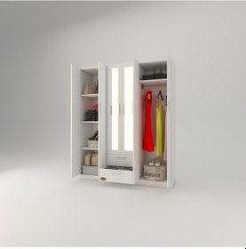 Resim Kenzlife gardırop 6 kapılı çekmeceli begonvil150 byz aynalı kapak 