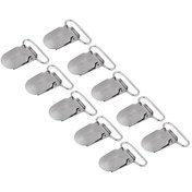 Resim Kangvka 10 Adet Metal Emzik Klemensi - 25mm Gümüş Renkli, Dayanıklı Demir Malzeme, Giysilere Sabit Tutucu, Suspender Aksesuarı 