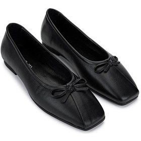 Resim Tamer Tanca Kadın Hakiki Deri Siyah Deri Babet Ayakkabı 879 3641 Bn Ayk Y25 Sıyah Dr Siyah 