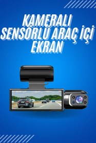 Resim shopteknoloji kendini ödüllendir Araç İçi Full Hd Kamera Ön ve Arka Kameralı Ekranlı Araç Kamerası 