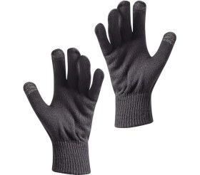 Resim Unisex Rüzgar Geçirmez Soft Parmak Touch Siyah Eldiven Dokunmatik Parmak 