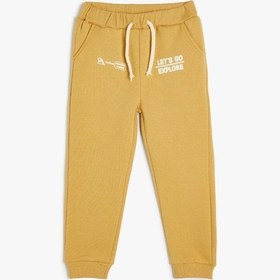 Resim Koton Baskılı Cep Detaylı Pamuklu Jogger Eşofman Altı Hardal 5wmb40157tk Hardal 