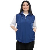 Resim Vetre Kadın Kapüşonlu Polarlı Yelek Koyu Mavi Büyük Beden 1026 Çok Renkli 