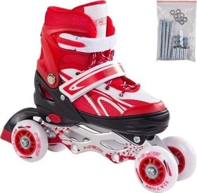 Resim Paten Ayarlanabilir 2+2 ve 2+1+1 Işıklı Metal Gövde Alıştırma Pateni Çantalı 