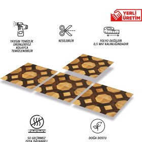 Resim Tink Kendinden Yapışkanlı Ahşap 008 Desenli Pvc Karo 30X30 cm (11 Adet) 1m2 