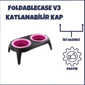 Resim FoldableCase v3 İkili Katlanabilir Evcil Hayvan Mama Kabı ve Standı 