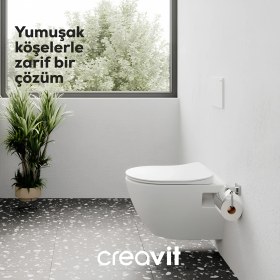 Resim Creavit TP325 Terra Asma Klozet + Creavit Yavaş Kapanır Kapak 