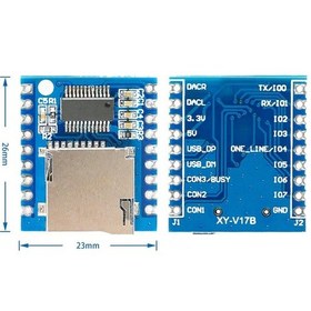 Resim Xy-v17b Mp3 Wav Ses Çalma Modülü Micro Sd 32gb Hafıza Fat16 Fat32 24 Bit Dac 