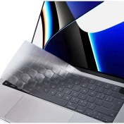 Resim Arabulalaca Macbook Pro 16 inç 2021 A2485 M1 İşlemcili Türkçe Q Silikon Klavye Koruyucu Şeffaf 