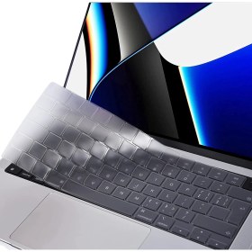 Resim Arabulalaca Macbook Pro 16 inç 2021 A2485 M1 İşlemcili Türkçe Q Silikon Klavye Koruyucu Şeffaf 